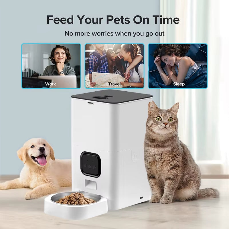 6L Smart WIFI Automatic Pet Feeder APP Control Cat Food Dispenser Automatic Dog Feeder Pet Timing Voice Dog Products