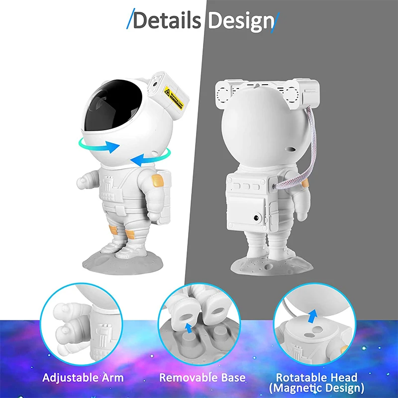 Astronaut Projector Galaxy Starry Sky Night Light Ocean Star LED Lamp - Straight Gifts