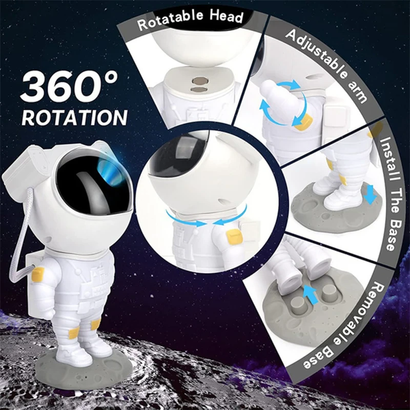 Astronaut Projector Galaxy Starry Sky Night Light Ocean Star LED Lamp - Straight Gifts