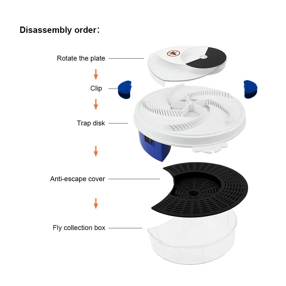 Automatic Pest Catcher USB Rechargeable Pest Catcher Device Automatic Flycatcher Home Kitchen Flytrap Quiet Indoor Insect Reject