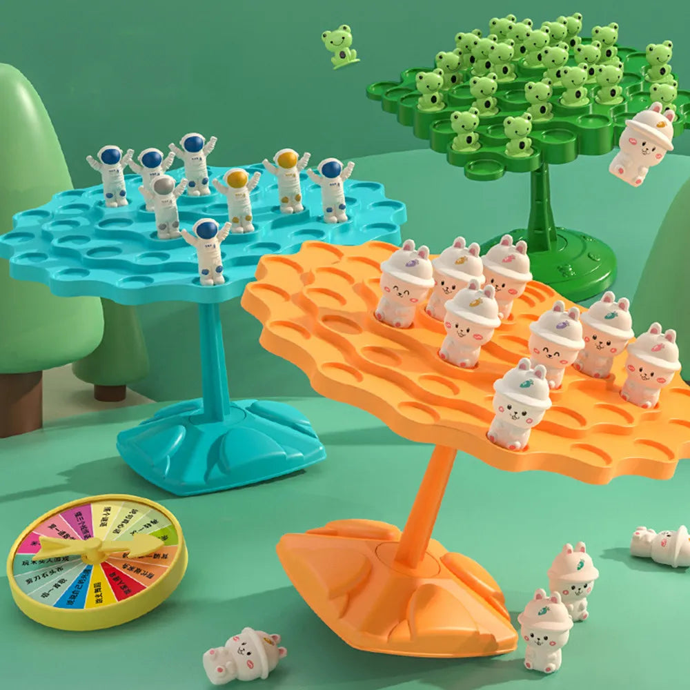 Fun Frog Balance Tree Children Montessori Math Toys Balancing Board Game Parent-Child Interaction Tabletop Balance Game Toy Gift