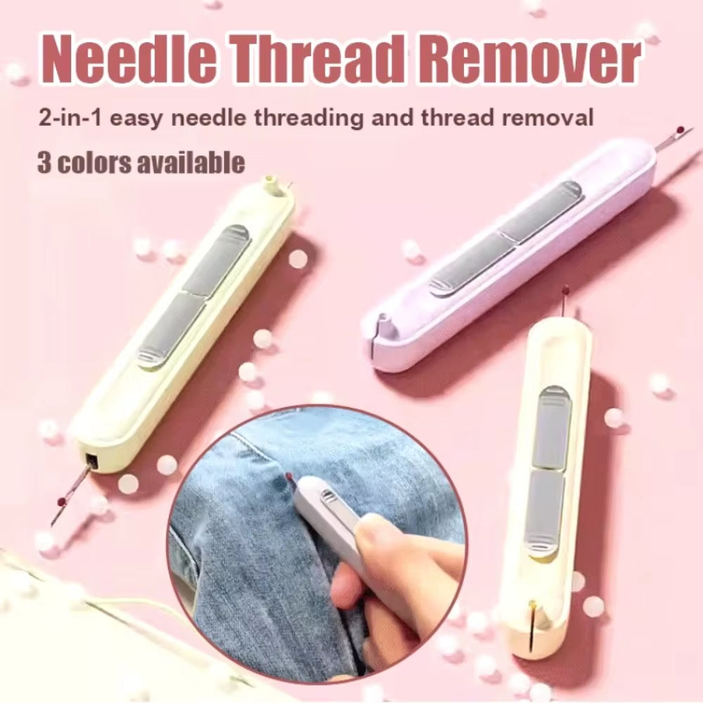 Needlework Threading Needle Threader Double Head Embroidery Cross Stitch Picking Thread Remover Multifunctional 2In1